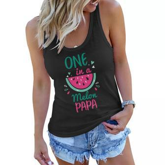 One In A Melon Papa Watermelon Family Matching Women Flowy Tank | Mazezy