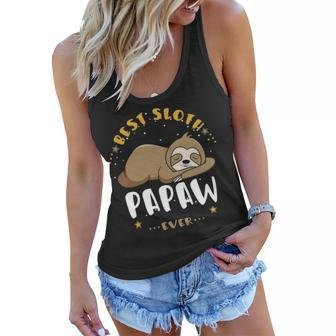 Papaw Grandpa Gift Best Sloth Papaw Ever Women Flowy Tank - Seseable