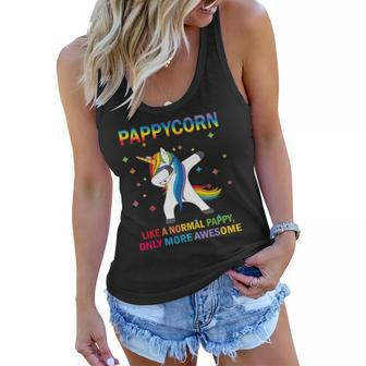 Pappycorn Dabbing Unicorn Pappy Funny Gift Women Flowy Tank | Mazezy