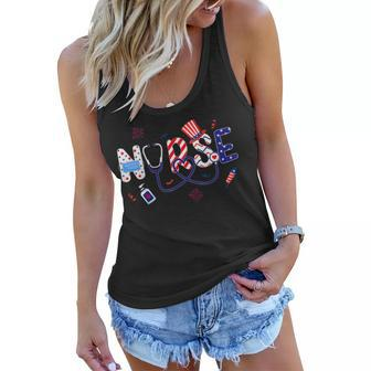 Patriotic Nurse 4Th Of July American Flag Independence Day V2 Women Flowy Tank - Seseable