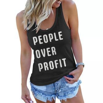 People Over Profit Anti Capitalism Protest Raglan Baseball Tee Women Flowy Tank | Mazezy