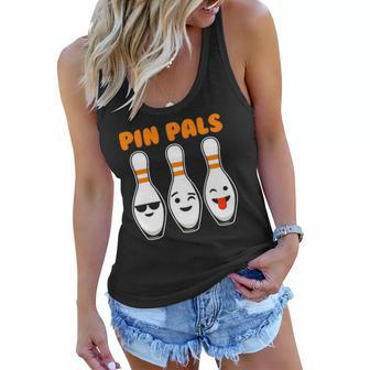 Pin Pals Cute Funny Bowling Women Flowy Tank | Mazezy