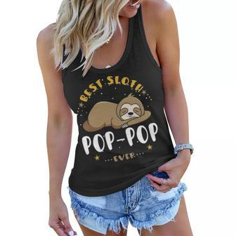 Pop Pop Grandpa Gift Best Sloth Pop Pop Ever Women Flowy Tank - Seseable
