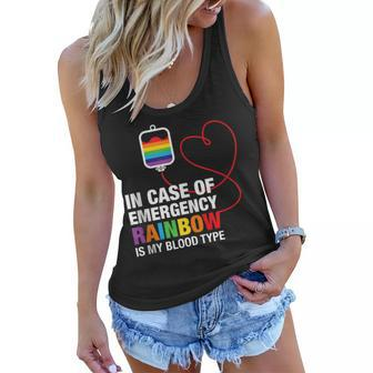 Pride Month Rainbow Is My Blood Type Lgbt Flag Women Flowy Tank | Mazezy AU