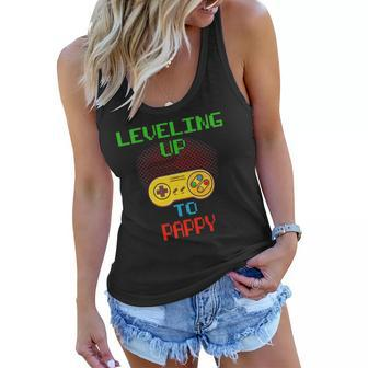 Promoted To Pappy Unlocked Gamer Leveling Up Women Flowy Tank | Mazezy