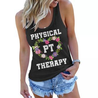 Pt Physical Therapist Pta Floral Physical Therapy Women Flowy Tank - Seseable