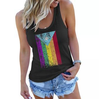 Puerto Rico Gay Pride Rainbow Flag Women Flowy Tank | Mazezy