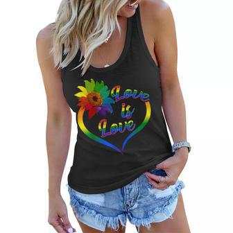 Rainbow Sunflower Love Is Love Lgbt Gay Lesbian Pride V2 Women Flowy Tank | Mazezy UK