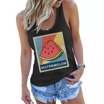 Retro Watermelon Slice - Summer Watermelon Fruit Tee Women Flowy Tank | Mazezy