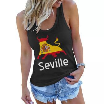 Seville Spain Bull Fighting Women Flowy Tank | Mazezy