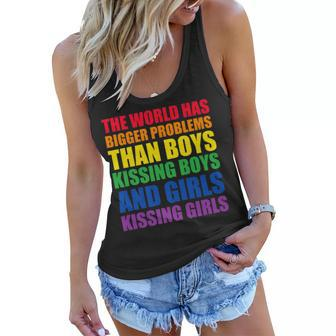 The World Has Bigger Problems Lgbt-Q Pride Gay Proud Ally Women Flowy Tank - Seseable