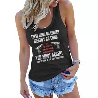 These Guns No Longer Identify As Guns Funny Gun Women Flowy Tank | Mazezy