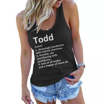 Todd Definition Personalized Name Funny Birthday Gift Idea Women Flowy Tank | Mazezy