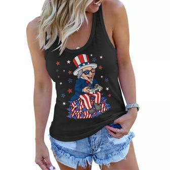 Uncle Sam Game Controller 4Th Of July Boys Kids Ns Gamer Women Flowy Tank - Seseable