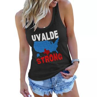 Uvalde Strong Gun Control Now Pray For Texas Usa Map Women Flowy Tank | Mazezy