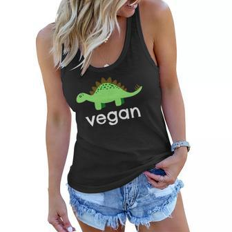 Vegan Dinosaur Green Save Wildlife Women Flowy Tank | Mazezy