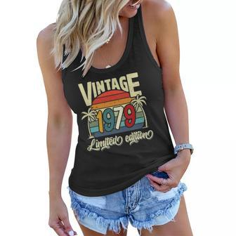 Vintage 1979 43Rd Birthday Limited Edition 43 Years Old Bday Women Flowy Tank | Mazezy