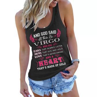 Virgo Girl And God Said Let There Be Virgo Girl Women Flowy Tank - Seseable