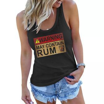 Warning May Contain Rum Lover Gift Women Flowy Tank | Mazezy