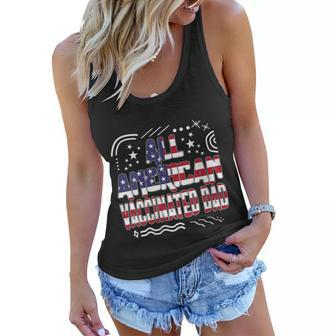 Womens 4Th Of July All American Vaccinated Dad Usa Flag America Ind Women Flowy Tank - Seseable