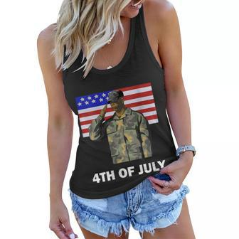 Womens 4Th Of July Proud Army Dad Independence Day American Flag Women Flowy Tank - Seseable