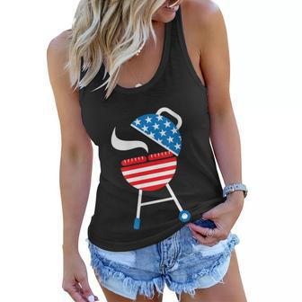 Womens America Barbeque 4Th Of July Usa Flag Merica Dad Gift Women Flowy Tank - Seseable