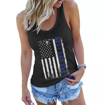 Womens Best Dad Ever Military Pride - 4Th Of July Usa Flag Women Flowy Tank - Seseable