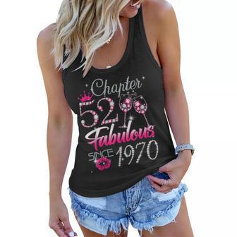 Womens Chapter 52 Fabulous Since 1970 52Nd Birthday Queen Women Flowy Tank - Seseable