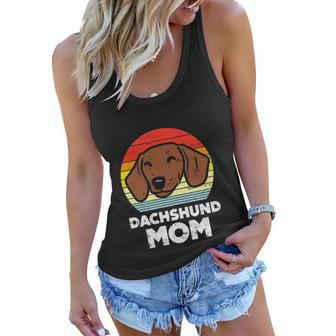 Womens Dachshund Mom Retro Weiner Sausage Dog Animal Pet Women Gift Women Flowy Tank | Mazezy