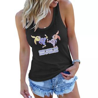 Womens Funny Every Bunny Was Kung Fu Fighting Easter Rabbit Gift Women Flowy Tank | Mazezy