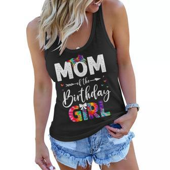 Womens Mb Mom Of The Birthday Girl Mama Mother And Daughter Tie Dye Women Flowy Tank - Seseable