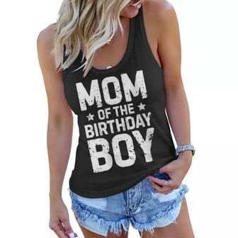 Womens Mom Of The Birthday Boy Funny Mother Mama Family Matching Women Flowy Tank - Seseable