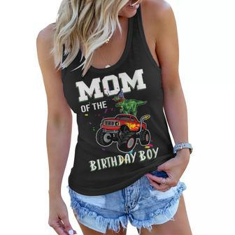Womens Mom Of The Birthday Boy Your Funny Monster Truck Birthday Women Flowy Tank - Seseable
