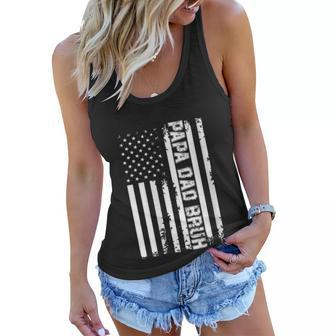 Womens Papa Dad Bruh Fathers Day 4Th Of July Us Flag Vintage 2022 Women Flowy Tank - Seseable