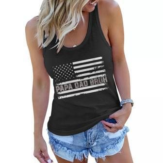 Womens Papa Dad Bruh Fathers Day 4Th Of July Us Flag Vintage 2022 Women Flowy Tank - Seseable