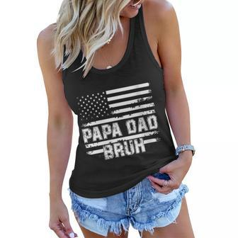 Womens Papa Dad Bruh Fathers Day 4Th Of July Us Vintage Gift 2022 Women Flowy Tank - Seseable