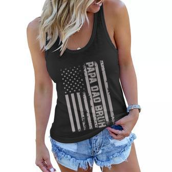 Womens Papa Dad Bruh Fathers Day 4Th Of July Us Vintage Gift 2022 Women Flowy Tank - Seseable