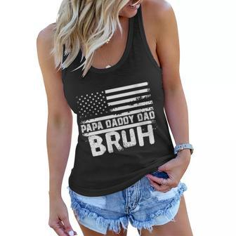 Womens Papa Daddy Dad Bruh Fathers Day 4Th Of July Usa Vintage 2022 Women Flowy Tank - Seseable