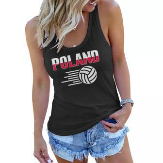 Womens Poland Volleyball Lovers Jersey - Polish Flag Sport Fans Women Flowy Tank | Mazezy