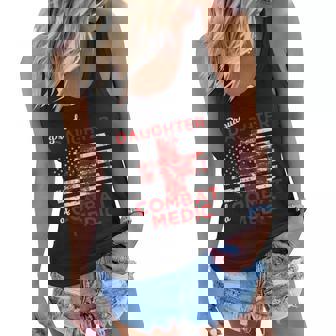 Womens Proud Daughter Of A Combat Medic Distressed Flag Women Flowy Tank | Mazezy