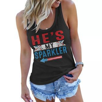 Womens Shes My Firecracker Funny 4Th July Matching Couples For Him Women Flowy Tank - Seseable