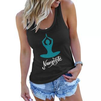 Yoga Namaste Lotus Position Graphic Yoga Position Cool Women Flowy Tank | Mazezy DE