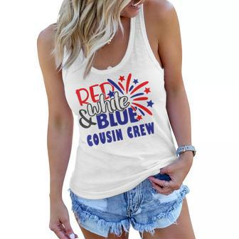 4Th Of July Cousin Crew Red White And Blue Cousin Crew Funny Women Flowy Tank - Seseable