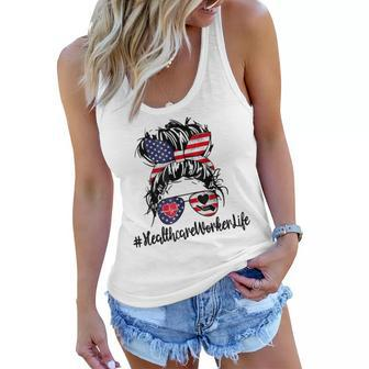 4Th Of July Healthcare Worker Life Nurse Day Cma Cna Funny Women Flowy Tank - Seseable