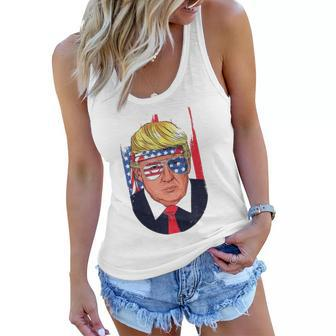 4Th Of July Usa Donald Trump Funny Patriotic American Gift Women Flowy Tank | Mazezy CA