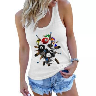 8 Ball Skull Pool Cues For Billiards & Eight Ball Players Women Flowy Tank | Mazezy