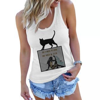 All I Need Is Love And Yoga And A Cat Lovers Gift For Yoga Lovers Funny Cat Women Flowy Tank | Favorety AU