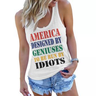 America Designed By Geniuses To Be Run By Idiots Impeach 46 Joe Biden Essential Tshirt Women Flowy Tank | Favorety AU