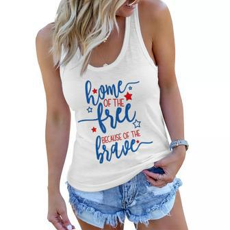 America Home Of The Free Because Of The Brave Usa Women Flowy Tank | Mazezy