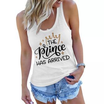 Baby Shower Text Design The Prince Has Arrived Women Flowy Tank | Favorety DE